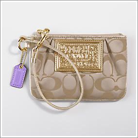 Coach Poppy Signature Wristlet ( Gold ) Pictures, Images and Photos
