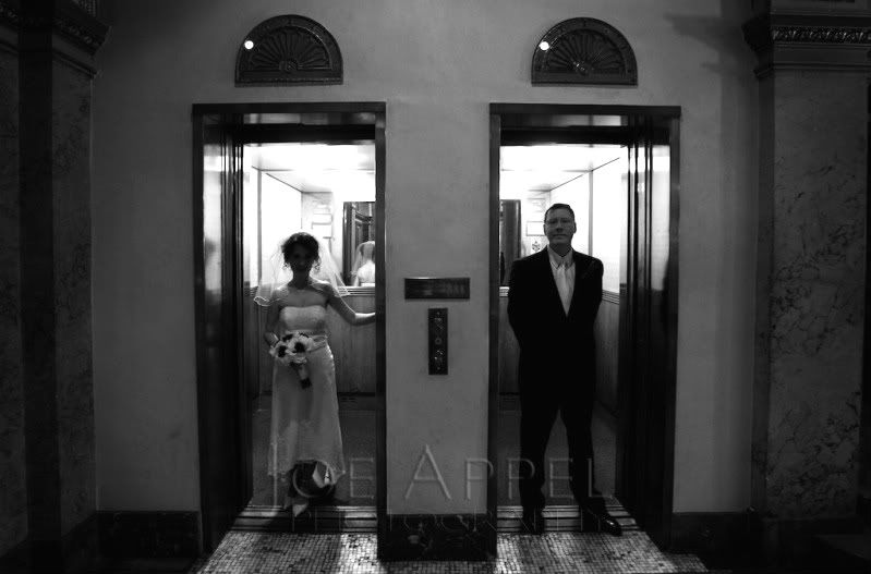 Elevator Wedding Pictures