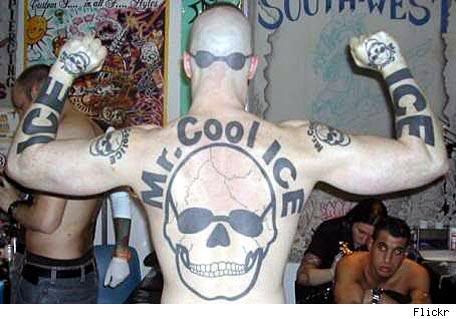 In cool ice fail, the famous cool ice sports his tattoo fail tats.