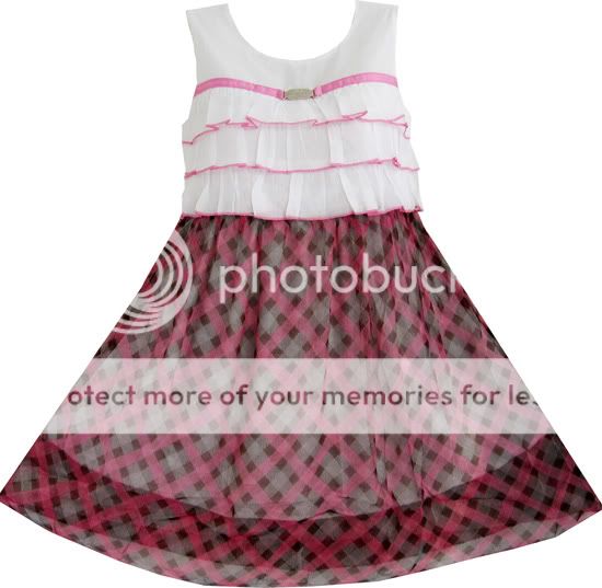 Girls Dress Plaid Tartan Summer Sundress Child Clothing