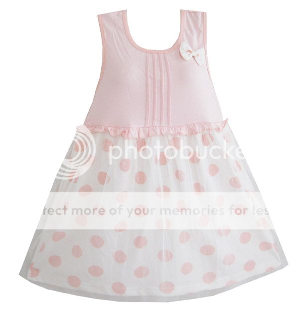 Girls Dress Pink Dot Dress Children Clothing SZ 3 4 Y