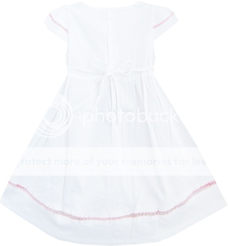 Baby Girls Dress White Embroider Flower Pleated Cute Kids Clothes Size 24M 4 New