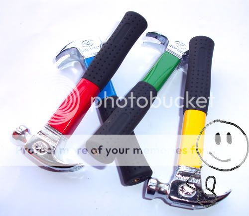 Metal Hammer cigarette pipe refillable gas flame lighter  